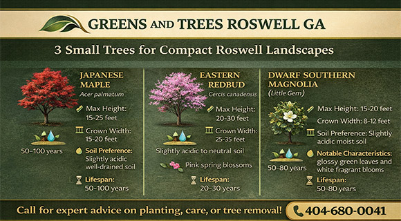 infographic 3 small tree species for roswell ga compact properties