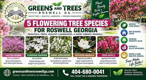 flowering trees for roswell georgia landscapes infographic
